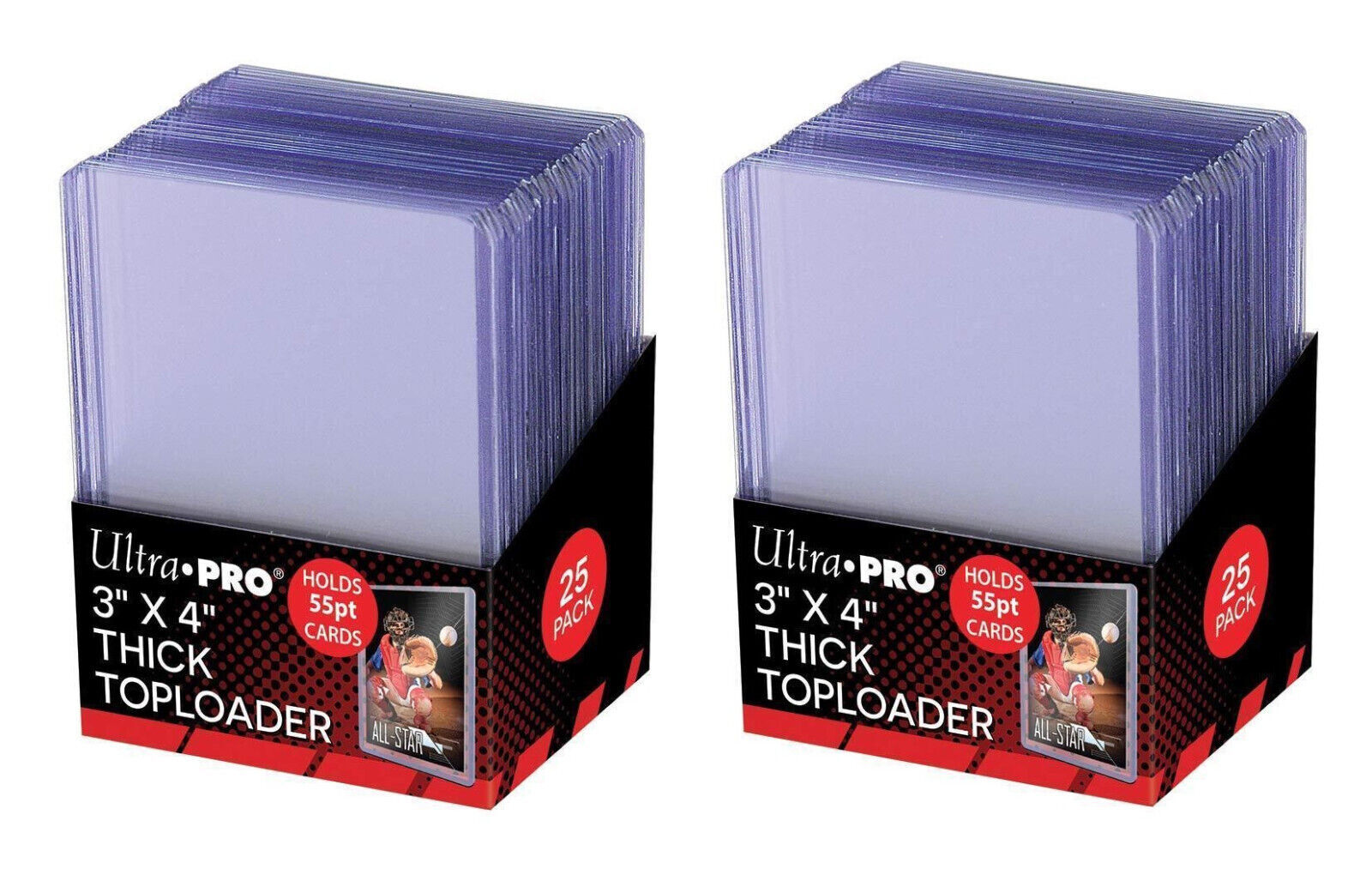 55pt ULTRA PRO Toploaders + THICK Card SLEEVES~YOU CHOOSE 25, 50, 100, 200, 1000
