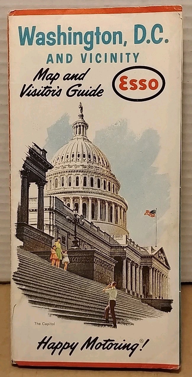 1962 ESSO Washington DC & Vicinity Map & Visitor's Guide - Gas Station Map