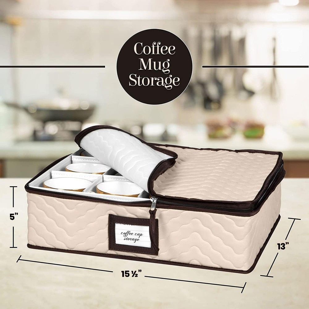 5-Piece Storage Container Set for Dinnerware, Glasses, Plates, and Mugs