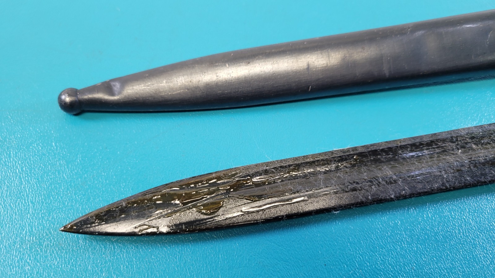 Yugoslavian 1948 Rifle Bayonet Knife + Sheath Factory 44 Matching S/N# TR1217