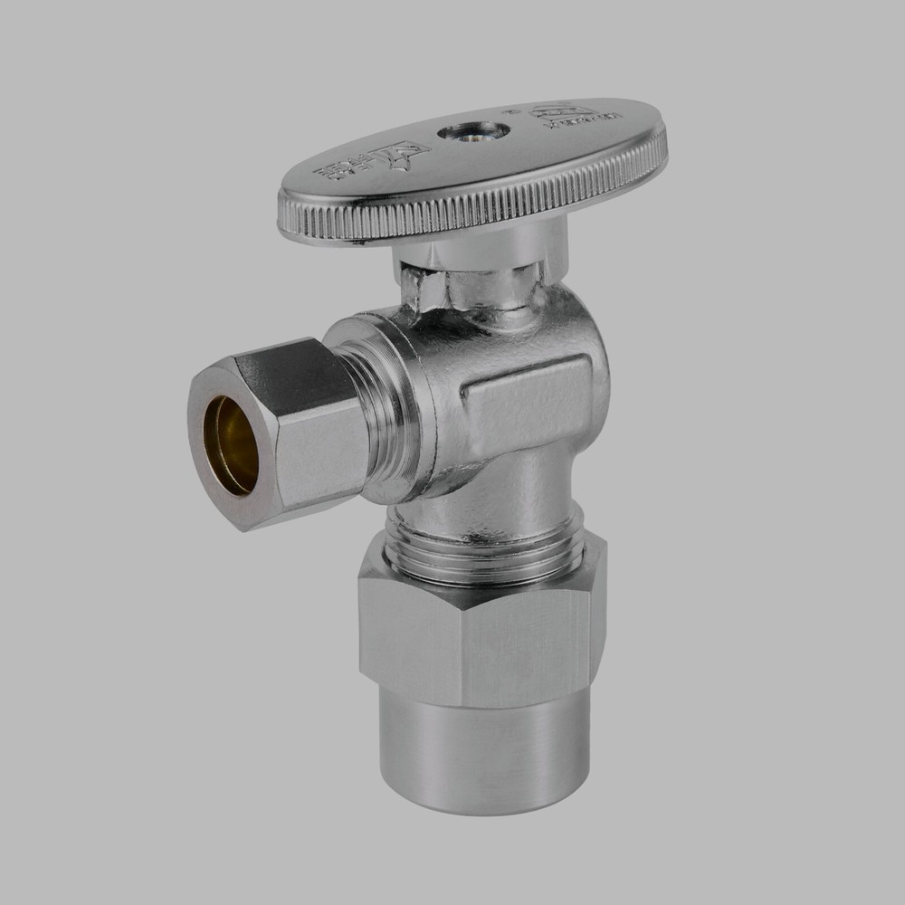 EFIELD 2 PCS 1/2" CPVC X 3/8" OD 1/4TURN COMPRESSION ANGLE STOP VALVE