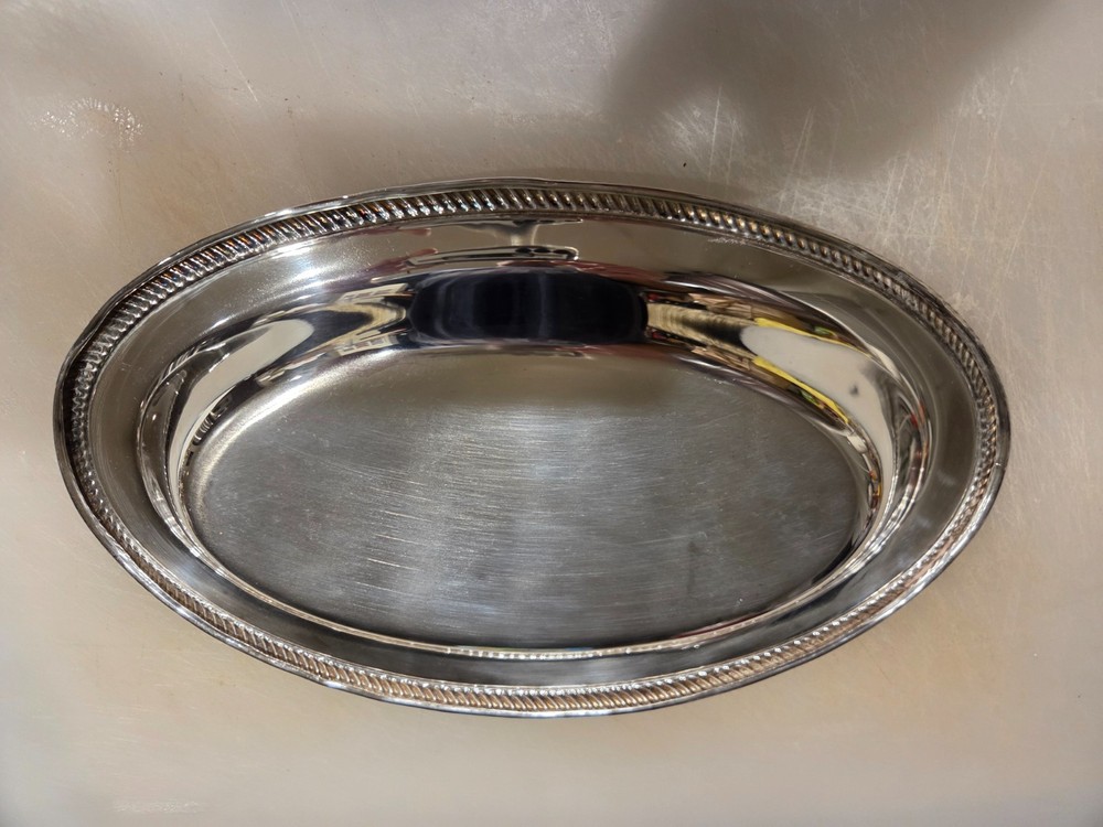 Silver Serving Bowl 12" Wide