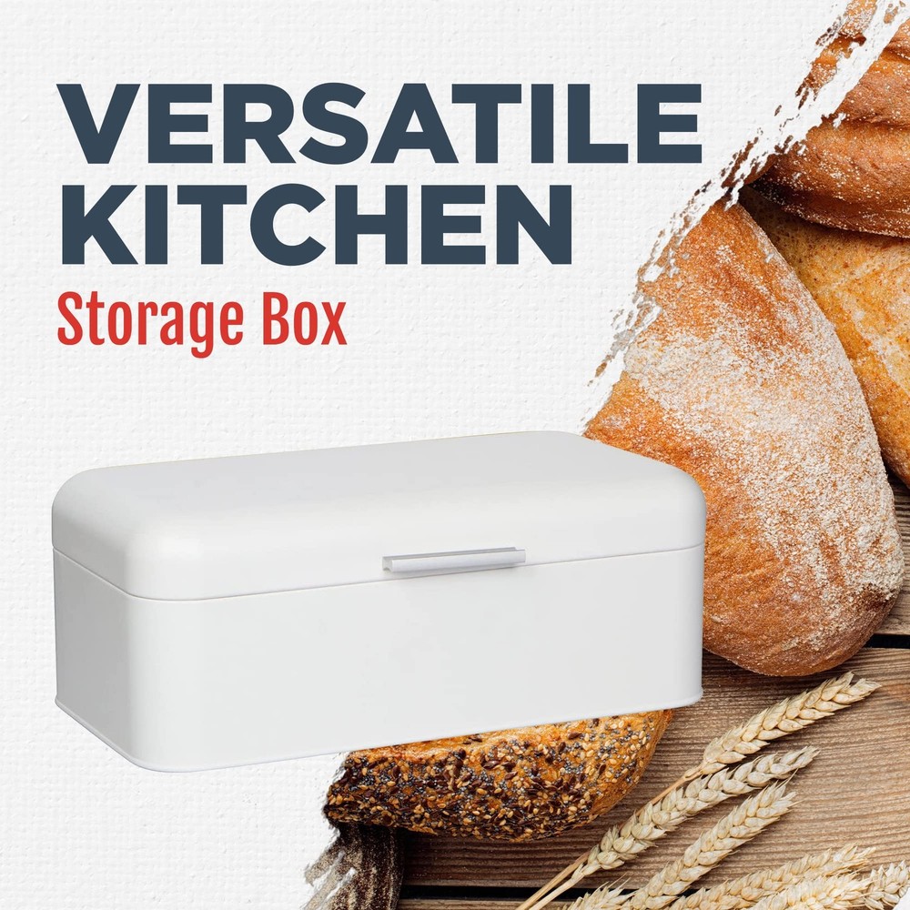 Culinary Couture Extra Large White Bread Box for Kitchen Countertop - Holds 2...