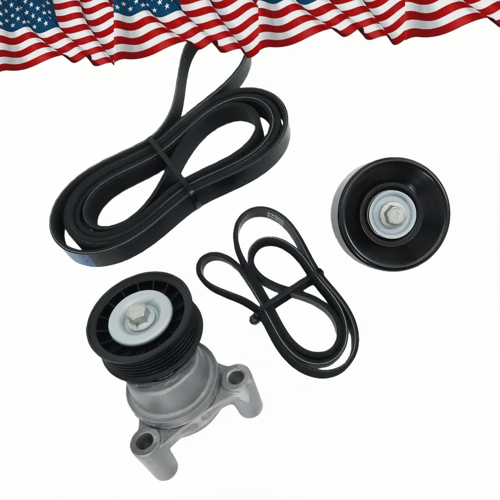 4x Serpentine Belt Drive Component Kit Fit 09-16 Chevy Silverado GMC Yukon XL V8