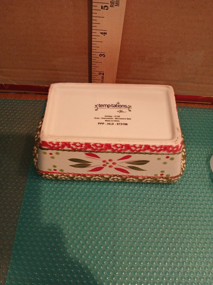 Temptations Holiday Rectangular Ceramic Loaf Pan with Lid