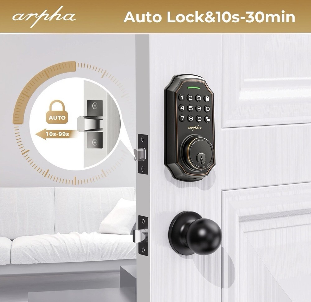 ARPHA Keyless Entry Smart Door Lock Auto Lock Keypad Deadbolt Digital Password