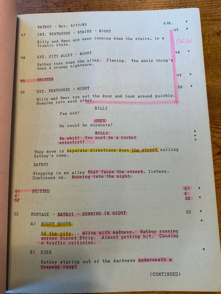 RATBOY MOVIE ORIGINAL SCREENPLAY SCRIPT
