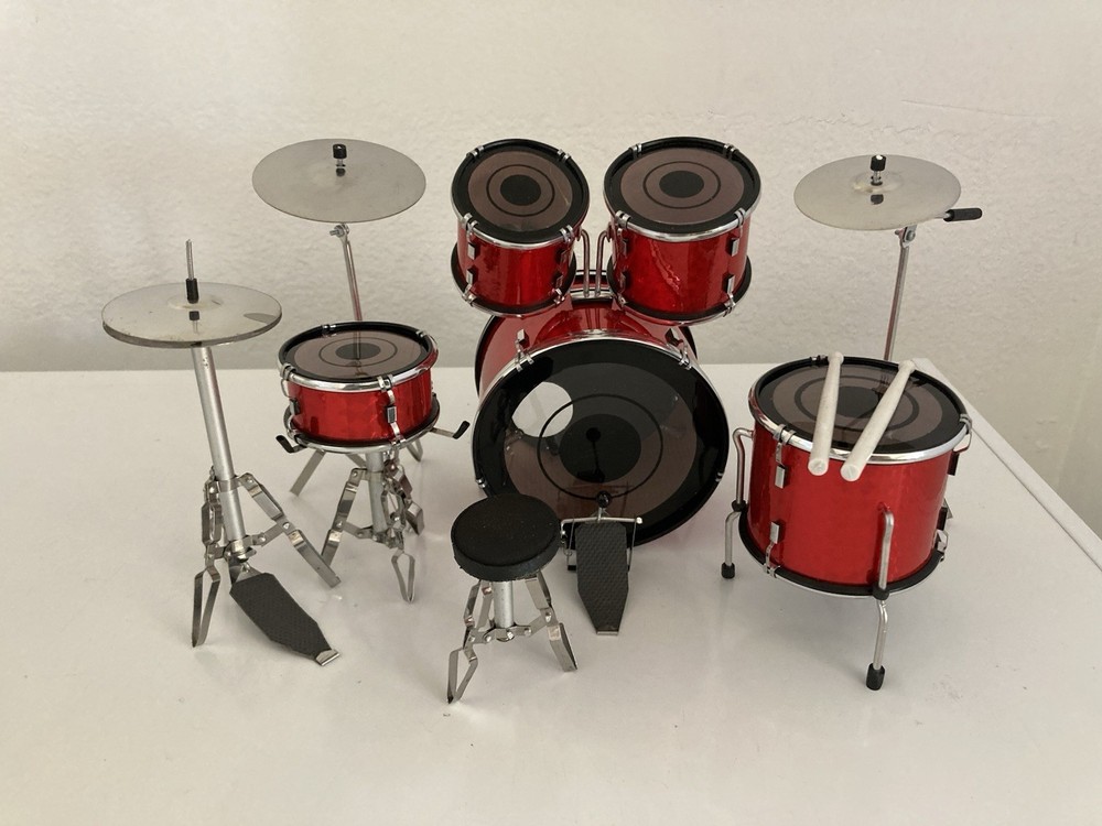Miniature Red Drum Set, Drums Kit