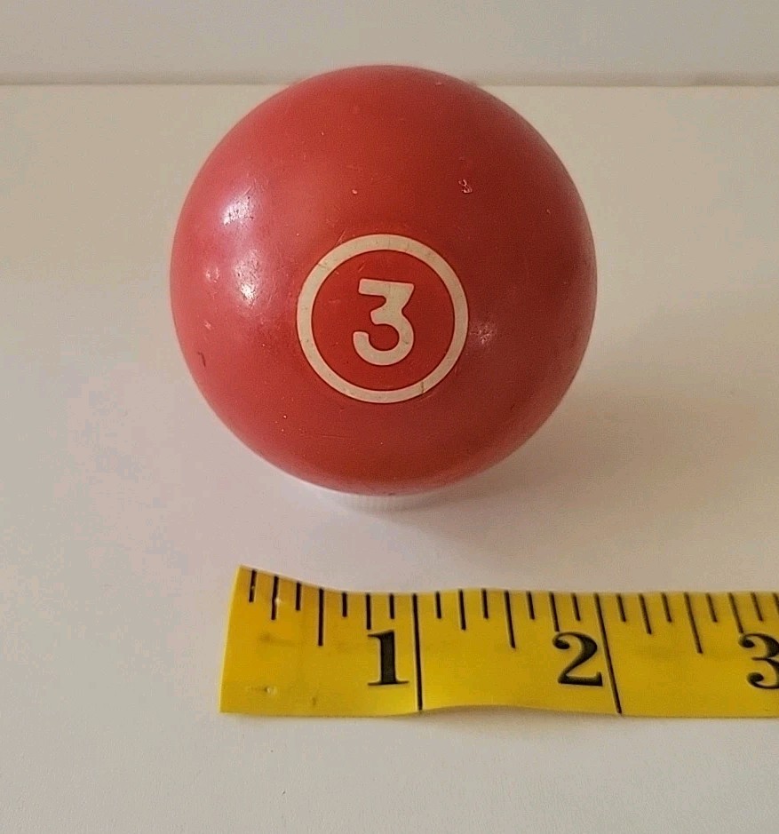 Vintage No. 3 Solid Red Pool Ball Billiard 2" Replacement (P)