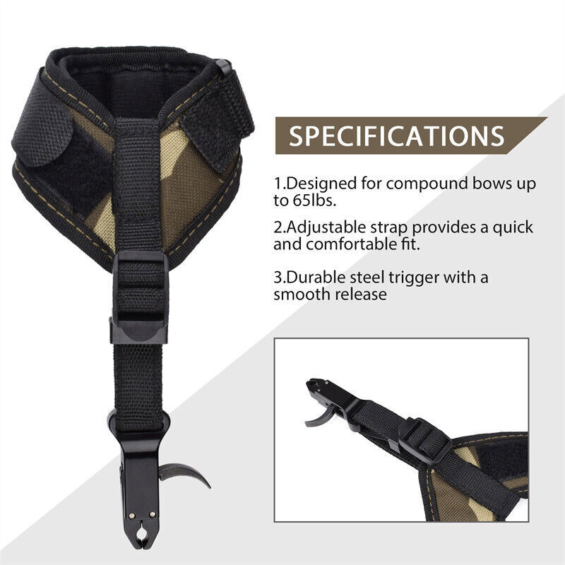 Archery Caliper Release Aid Compound Bow Hunting Adult Tools Trigger Wrist Strap