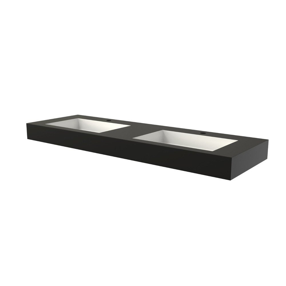 59'' Wall Mounted Bathroom Sink Solid Surface Bathroom Vessel Sink