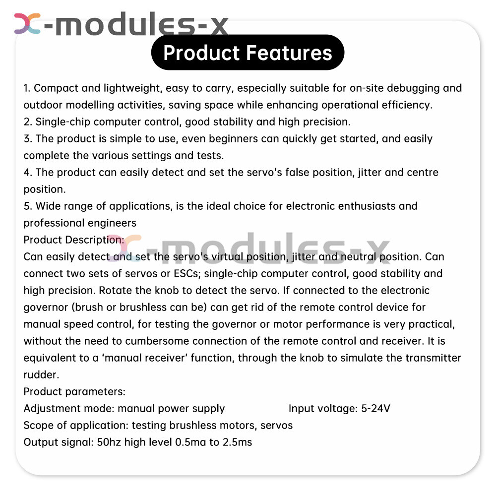 Small Servo Motor Regulator Tester PWM Control Brushless Motor Speed Controller