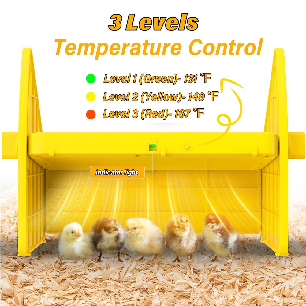Heating Brooder Plate for Chicks Ducklings, Adjustable 3 Levels Temperature B...