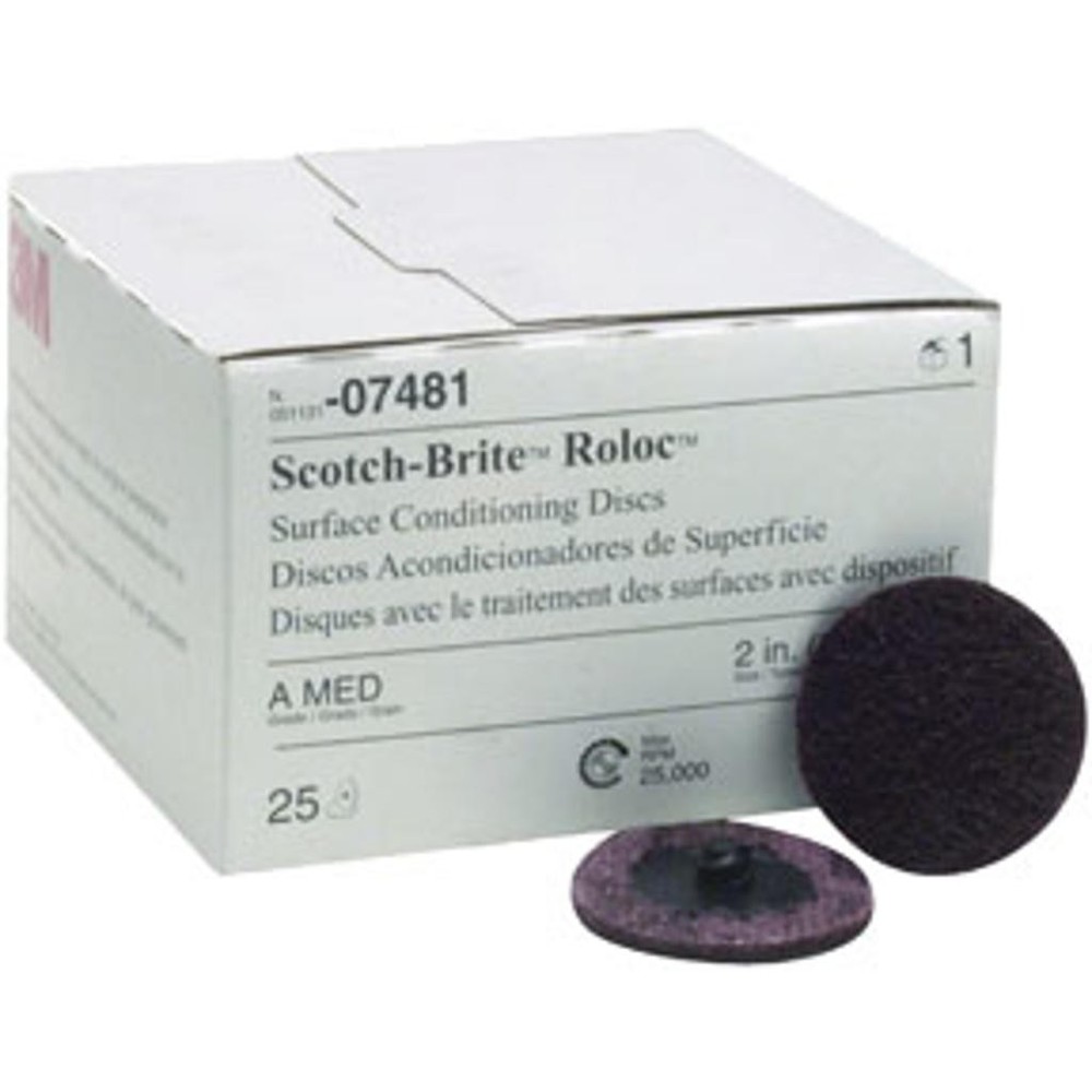 Scotch-Brite Roloc Surface Conditioning Disc, 07481, SC-DR, A/O Medium, TR, 2 in