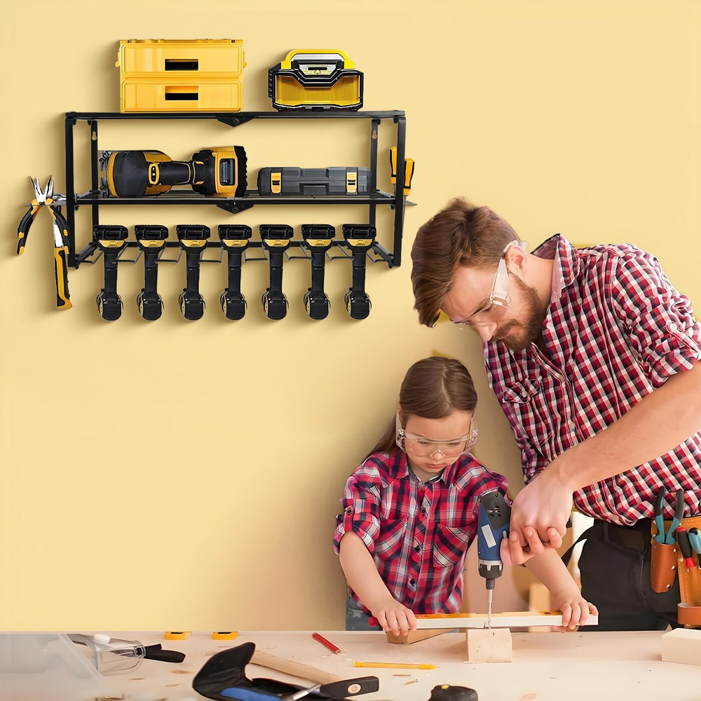 3 Layer Power Tool Organizer Wall Mounted Power Tool Rack Drill Storage Rack L