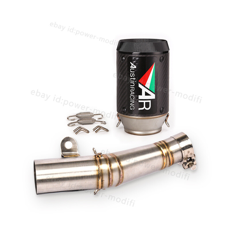 For Yamaha YZF R6 2006-2024 Slip On Exhaust System Mid Pipe 60mm Carbon Muffler