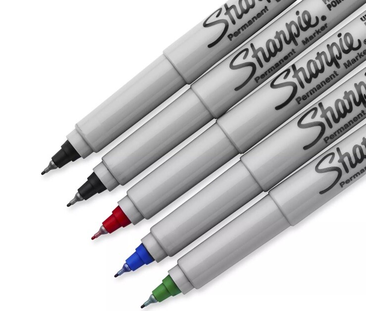 Sharpie Permanent Markers, Ultra Fine Point, Assorted Colors, 5 Count