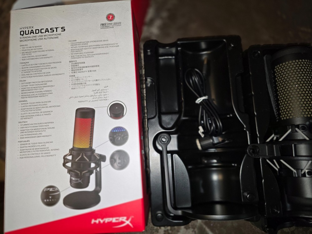 HyperX QuadCast S – RGB USB Condenser Microphone for PC, PS4, PS5 and Mac