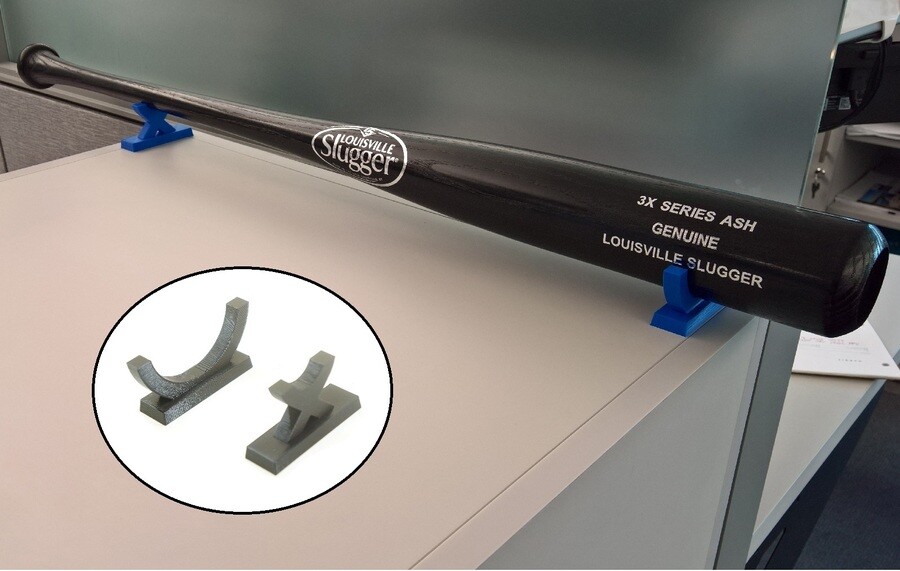 Flat Desk / Table Display Stand Holder for Full Size Baseball Bat Shelf