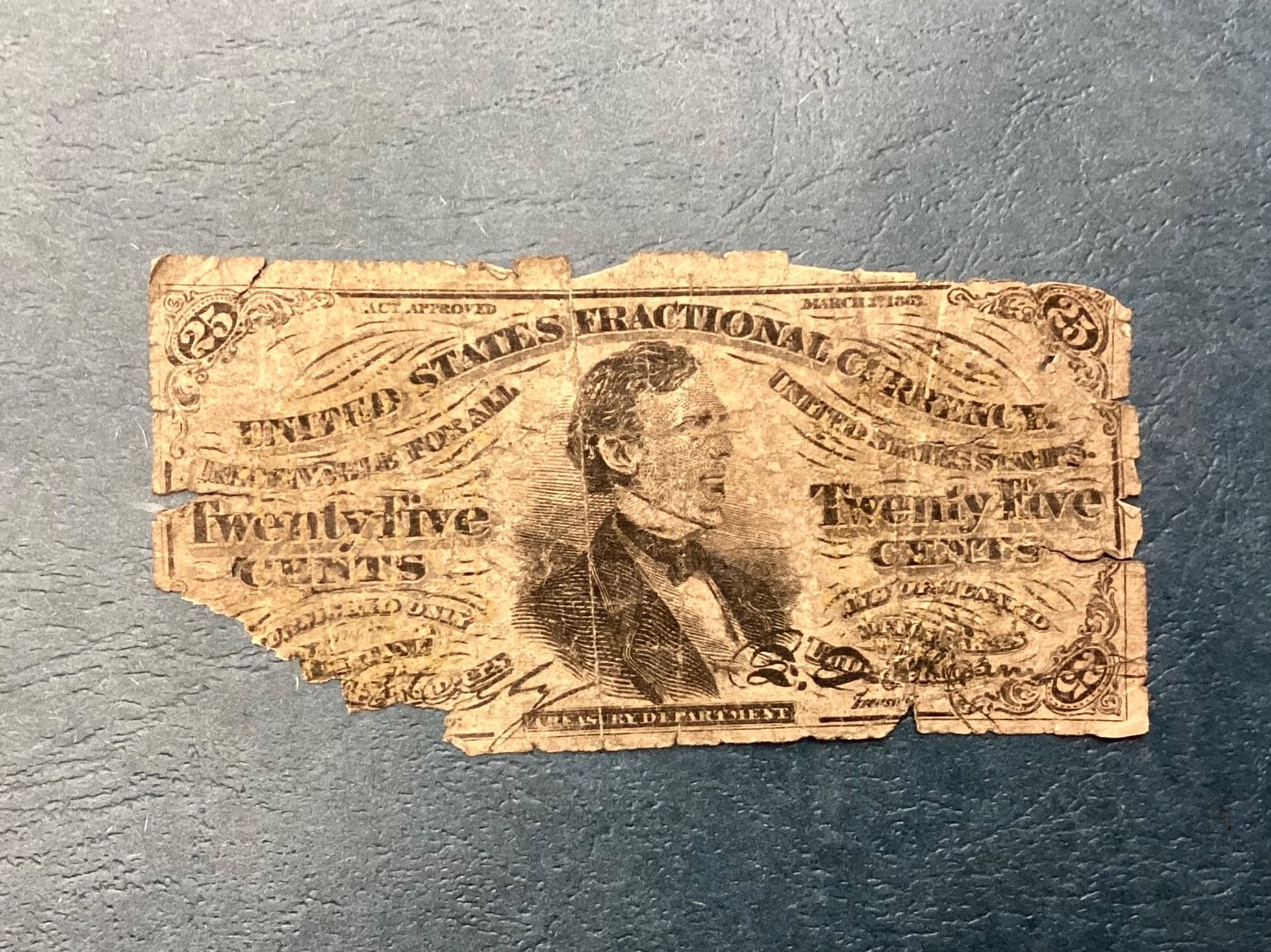 ~FR 1294 25 TWENTY FIVE CENTS THIRD ISSUE - FESSENDEN - FRACTIONAL CURRENCY