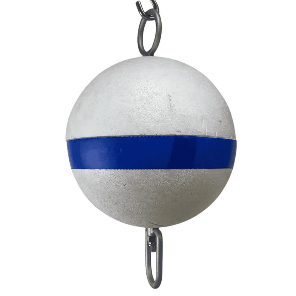 White and Blue Mooring Buoy