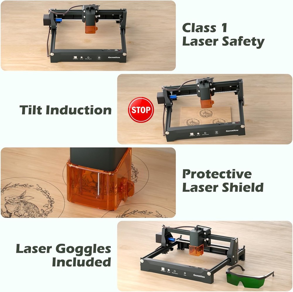 Genmitsu 10W Laser Engraver Kortek - High Precision, Wireless APP Support