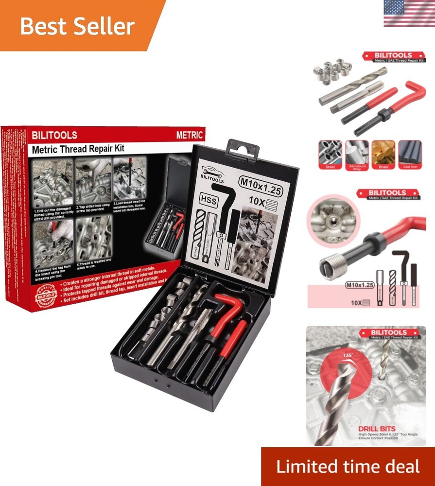 Complete M10x1.25 Thread Repair Kit in Iron Case – Efficient & Durable Solutions