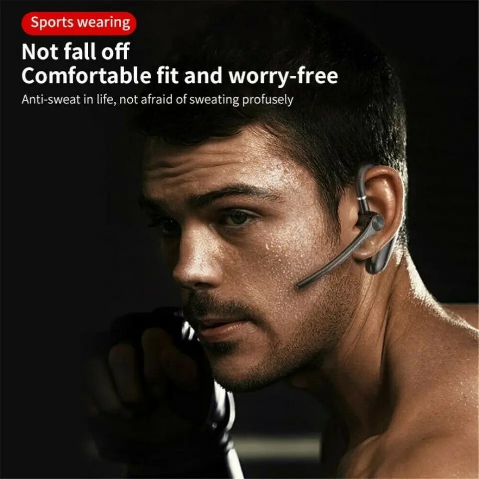 Wireless Bluetooth 5.2 Earpiece Headset Driving Trucker Earbuds Noise Cancelling