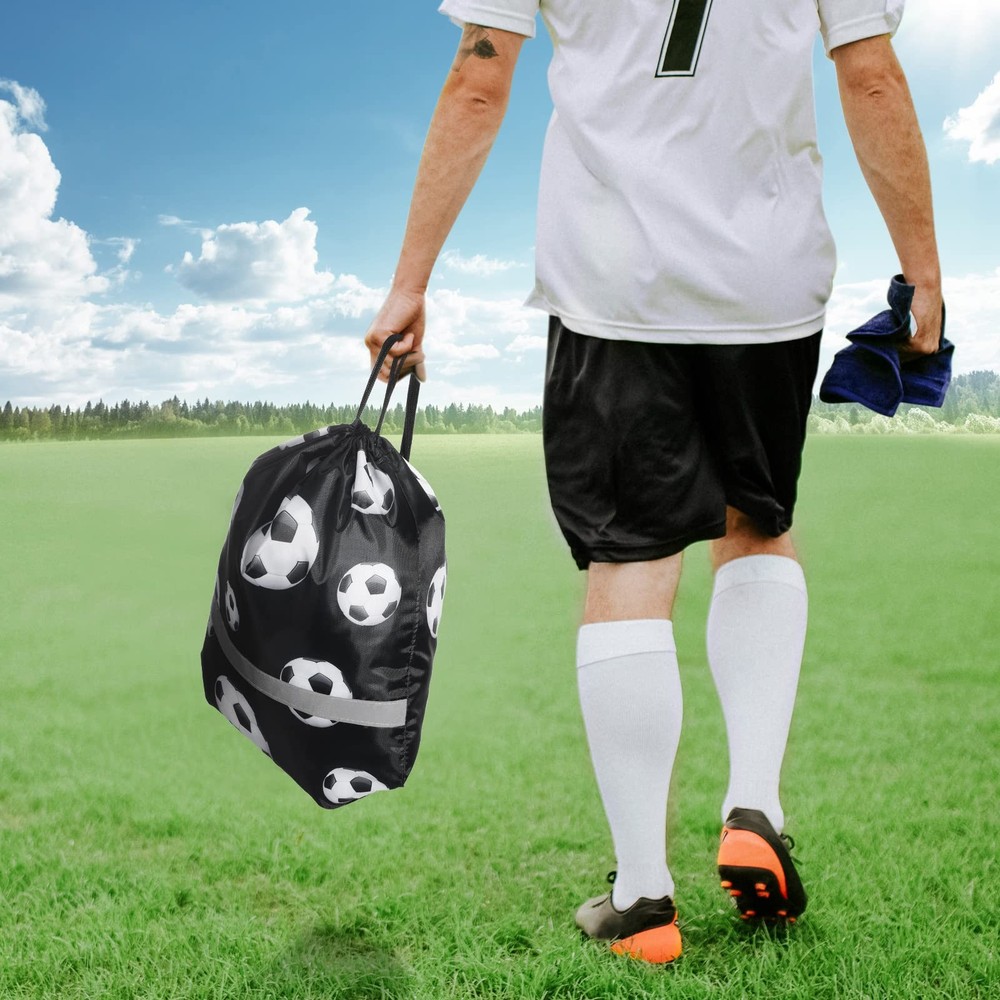 Reginary 24 Pcs Soccer Drawstring Bag Backpack Reflective Stripe