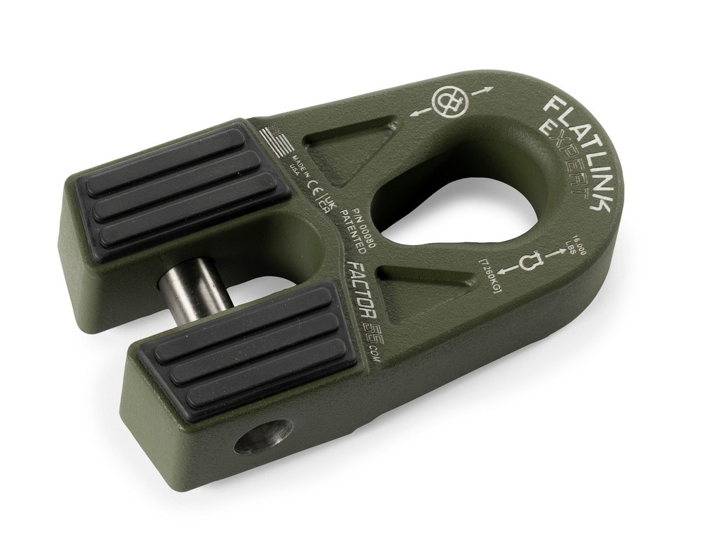 Factor 55 00080-14 FLATLINK " E" EXPERT WINCH SHACKLE MOUNT OD GREEN