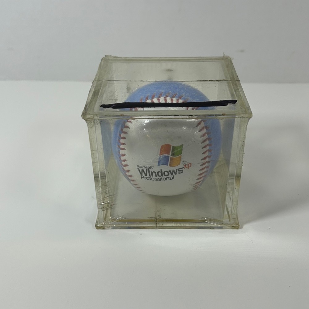 Microsoft Windows XP Professional Baseball SEALED baseball, in Display Case