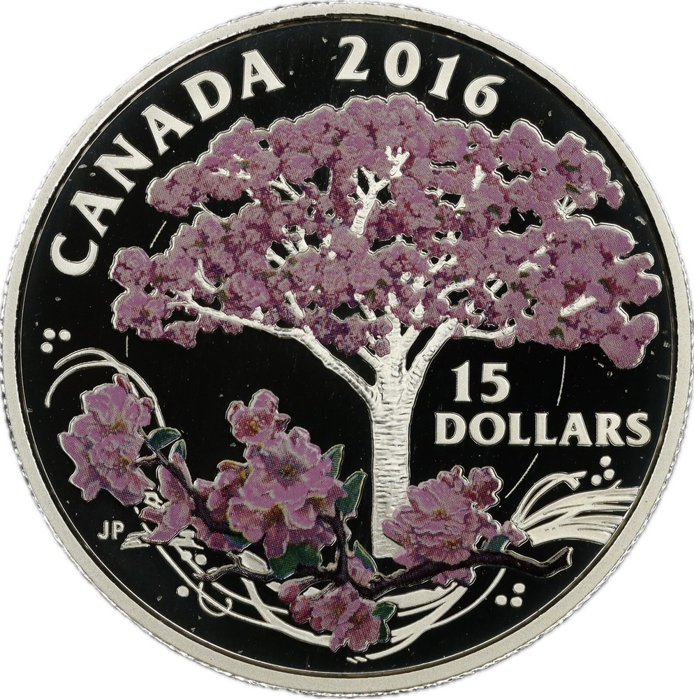 2016 $15 Canada Proof Cherry Blossom with Box & COA