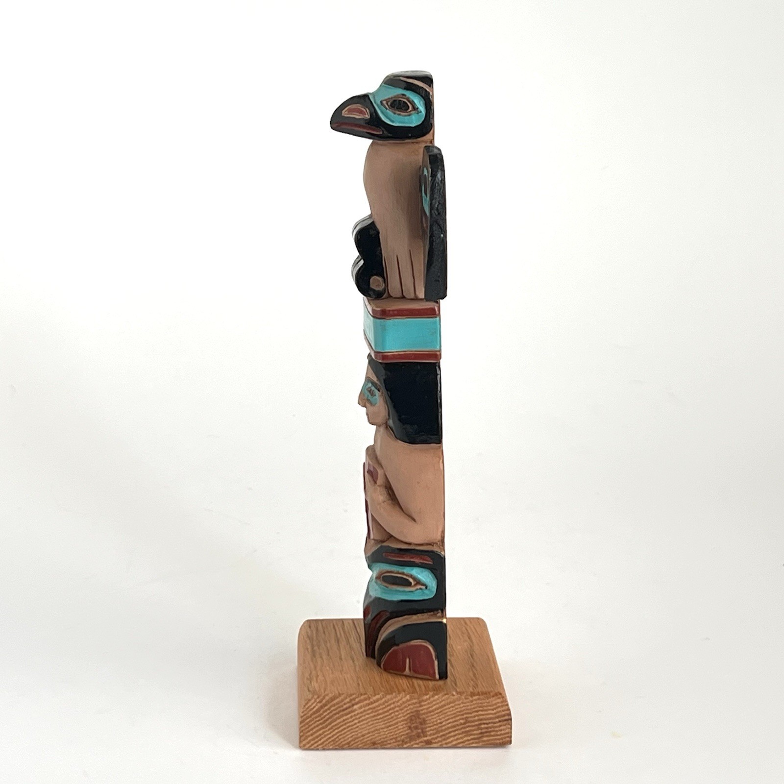 Pacific Northwest Native American Totem Pole Tlingit Raven Chief Box Alaska 10”
