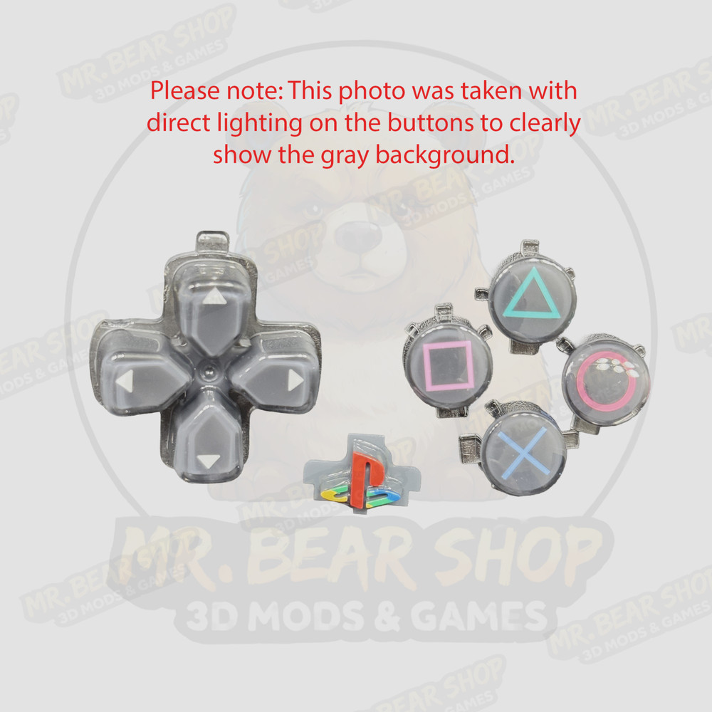 Crystal Gray Color button set compatible with PS5 controller - US Inventory