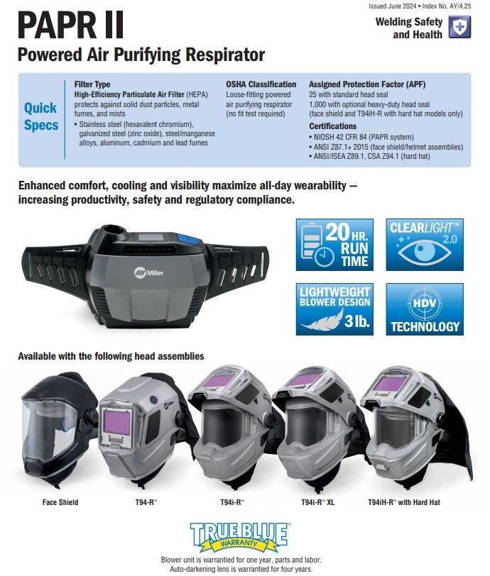 Miller PAPR II System w/T94i-R XL Helmet (292755)