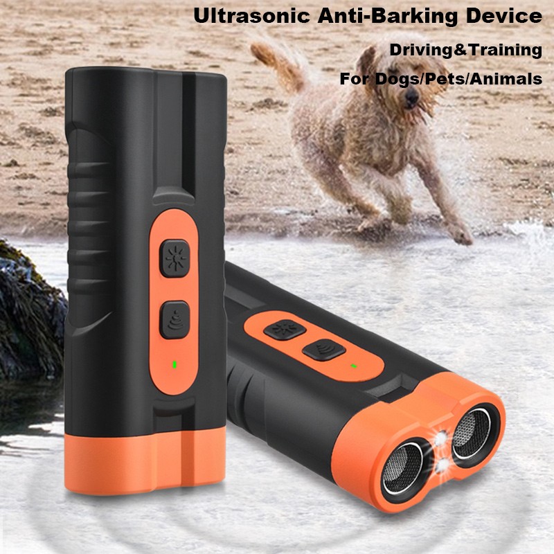 2025 Dual Head Ultrasonic Dog Repeller USB Rechargeable Dog Training Device
