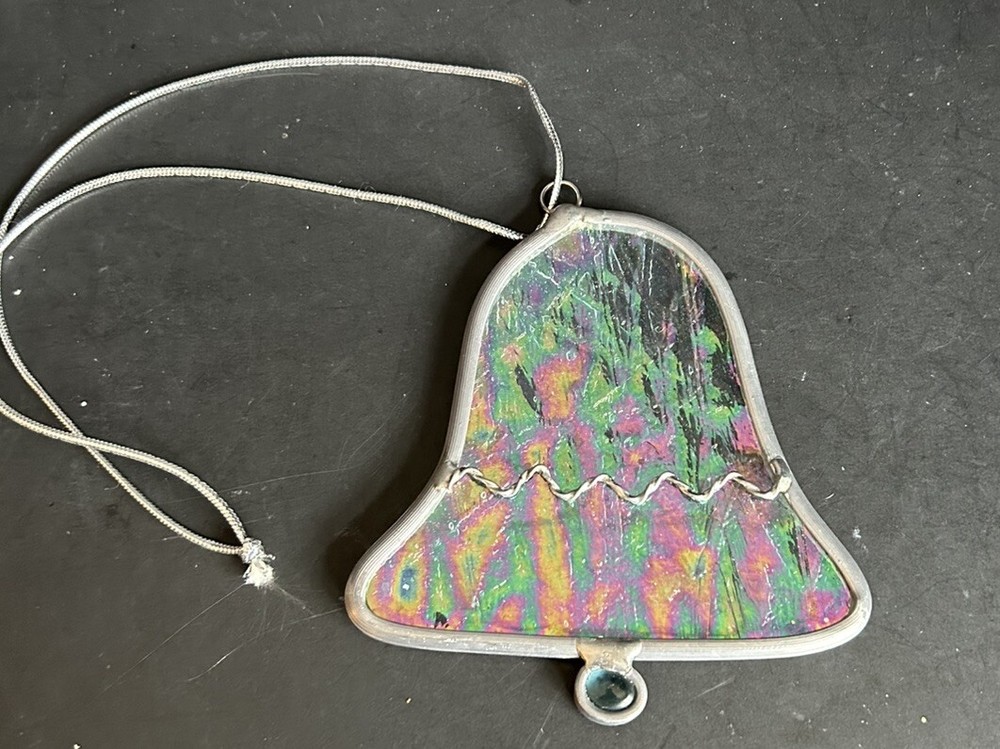 Leaded Iridescent Glass Bell Shaped Suncatcher