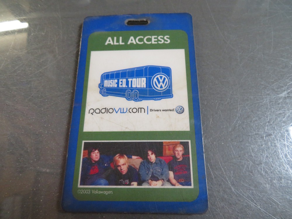 Volkswagen Music Ed 2003 / 2004 Tour--The Ataris--Backstage All Access Pass-Crew