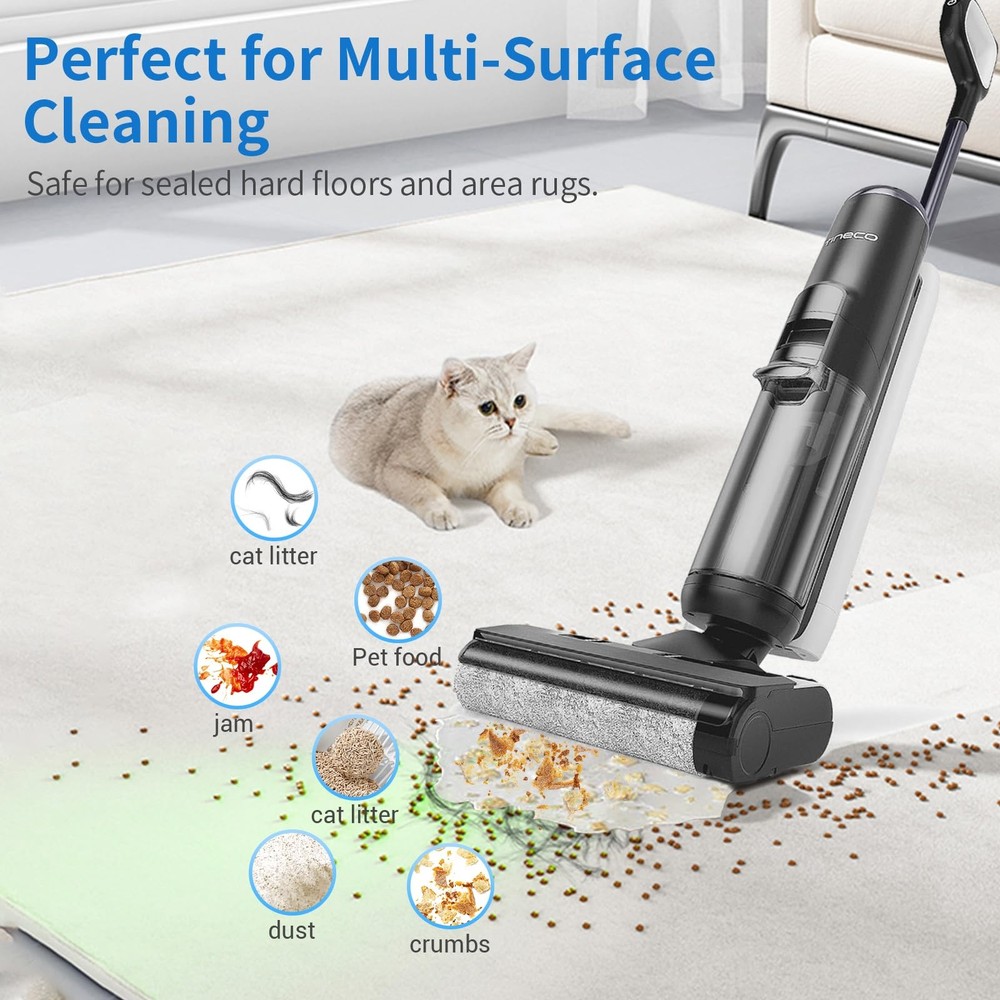Floor One S5 Replacement Brush Roller 2 brush rollers+2 hepa filters, Grey