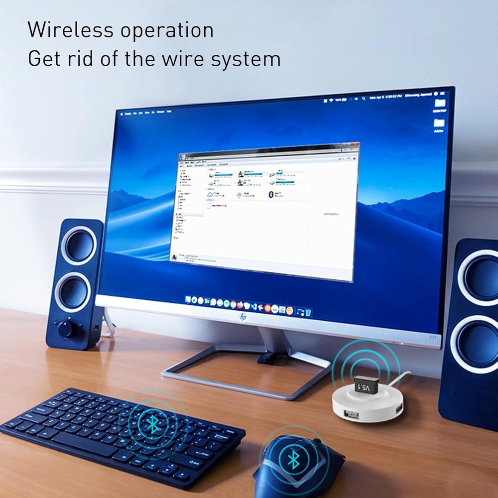 Enhanced Bluetooth 5.1 EDR USB Adapter - 2 Pack for Stable Wireless Connections