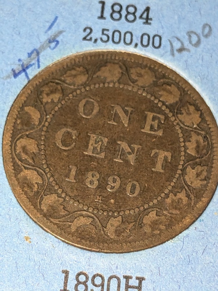 1890H Canada 1 Cent VG