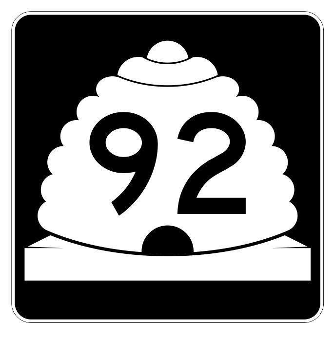 Utah State Highway 92 Sticker Decal