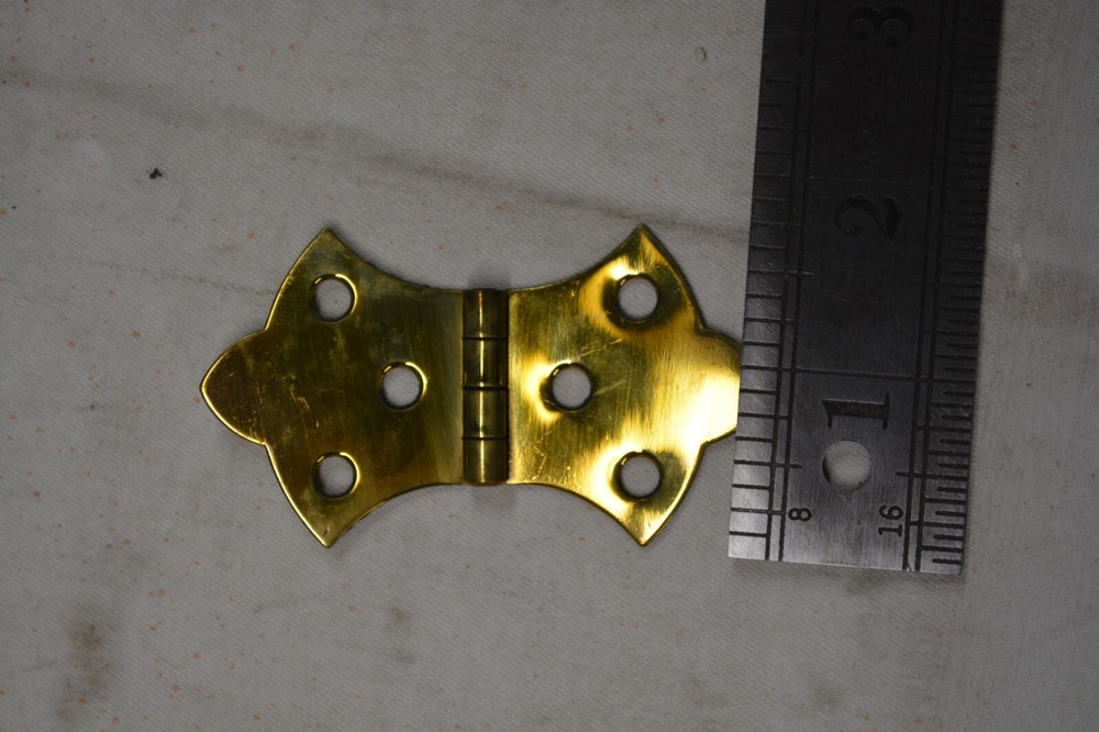 NOS Vintage Decorative Solid Brass Hinge 1"