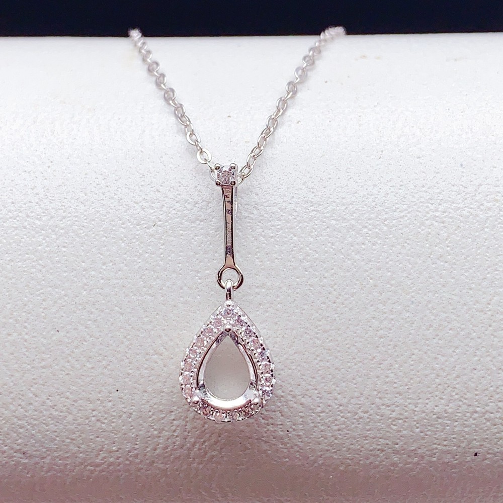 Silver 925 pendant empty setting, DIY blank setting YD73