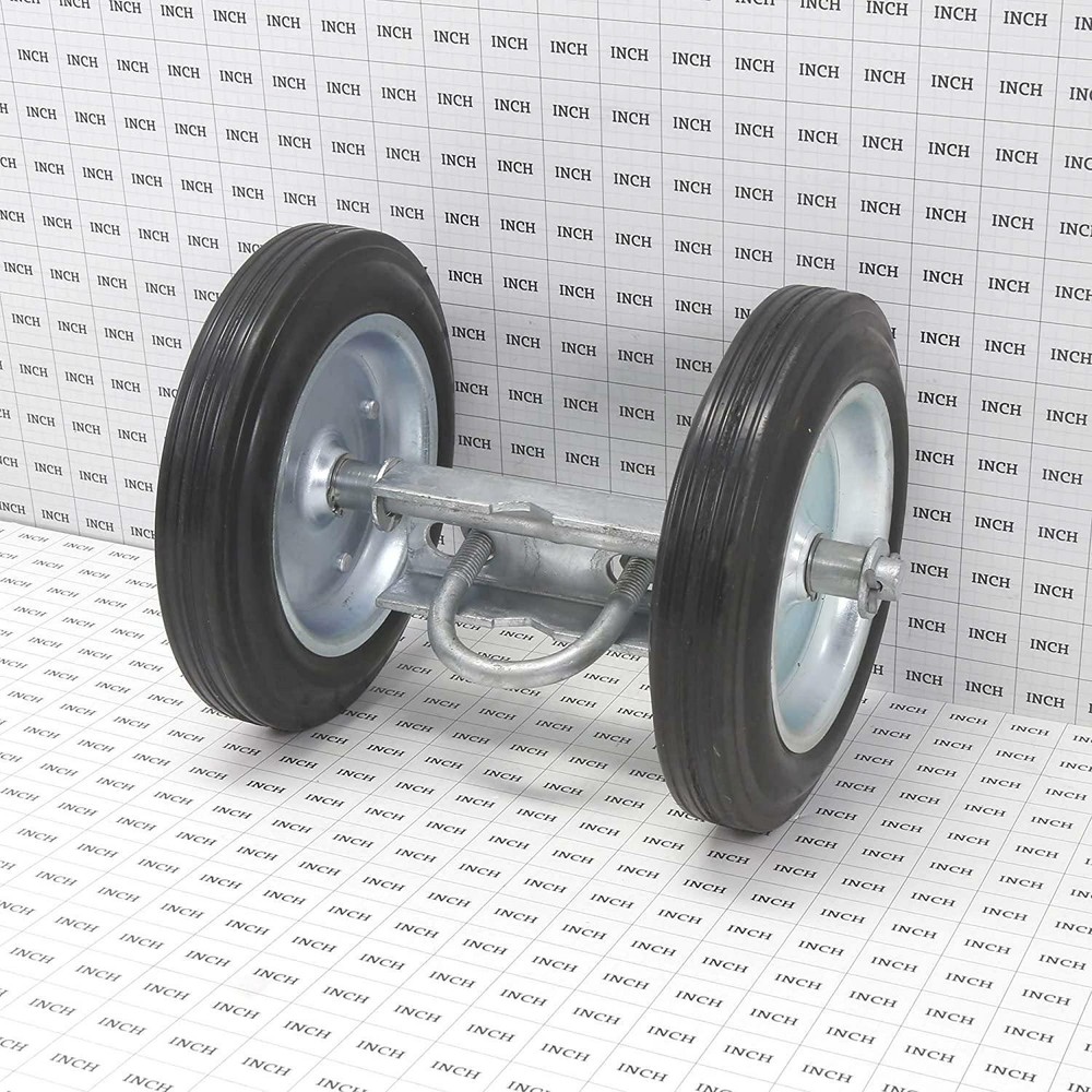 Chain Link Double Wheel Carrier w/ 8" Solid Rubber Wheels for Sliding Gates