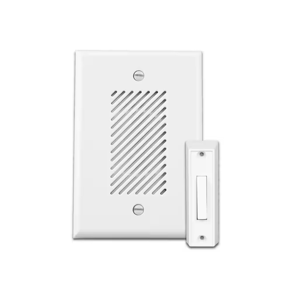 Wired Single-Gang Electronic Door Chime Kit with Lighted Button