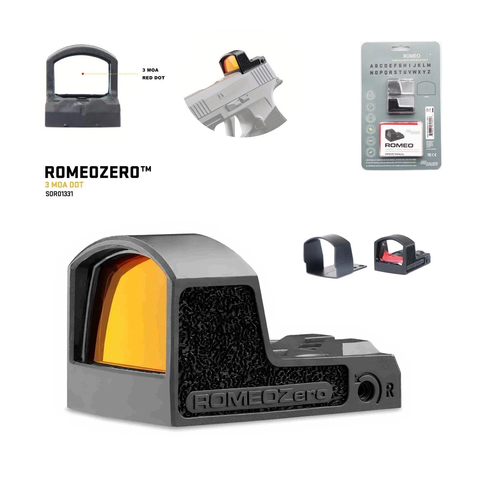 SIG SAUER ROMEOZero 1x 24 mm 3 MOA Red Dot Sight - Black (SOR01300)