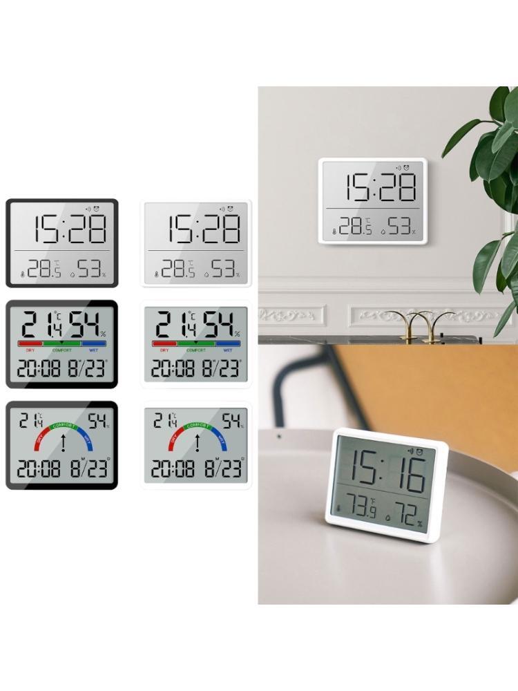 Stylish Digital Wall Clock Date, Temperature Digital Display Suction