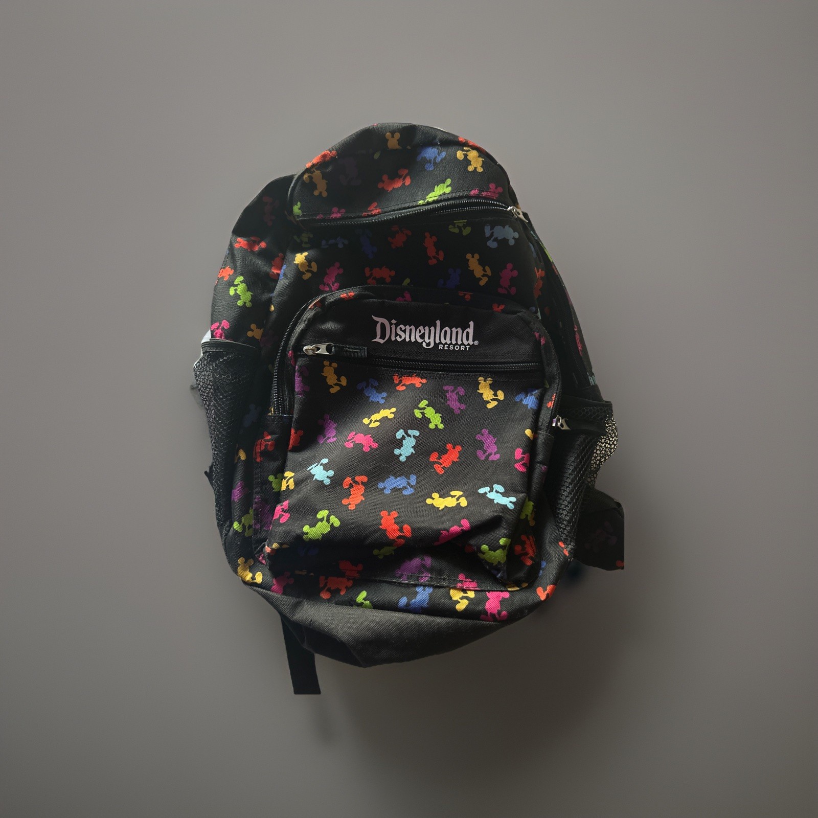 Disneyland Resort Park Black Backpack with Rainbow Mickey Mouse Silhouette