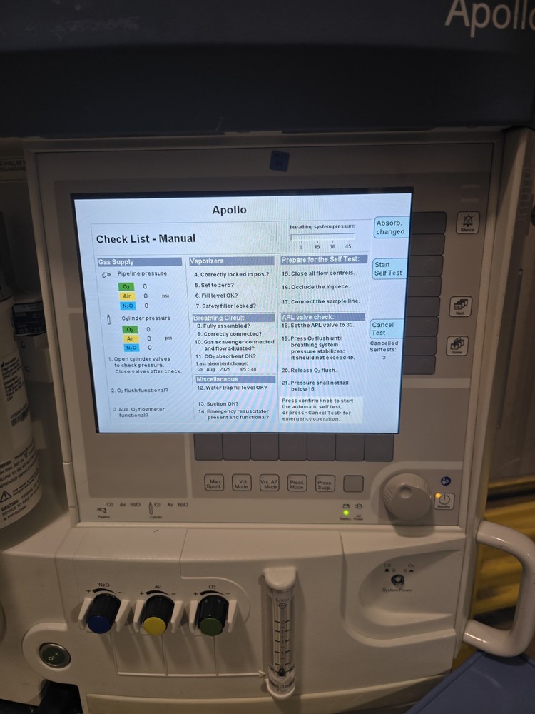 Drager Apollo Anesthesia Workstation Machine 4.50.05 Software Version (APX141)